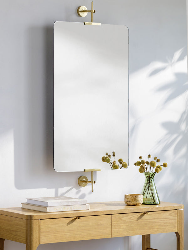Anastasya Accent Mirror AAY-004 in Gold, styled in a room