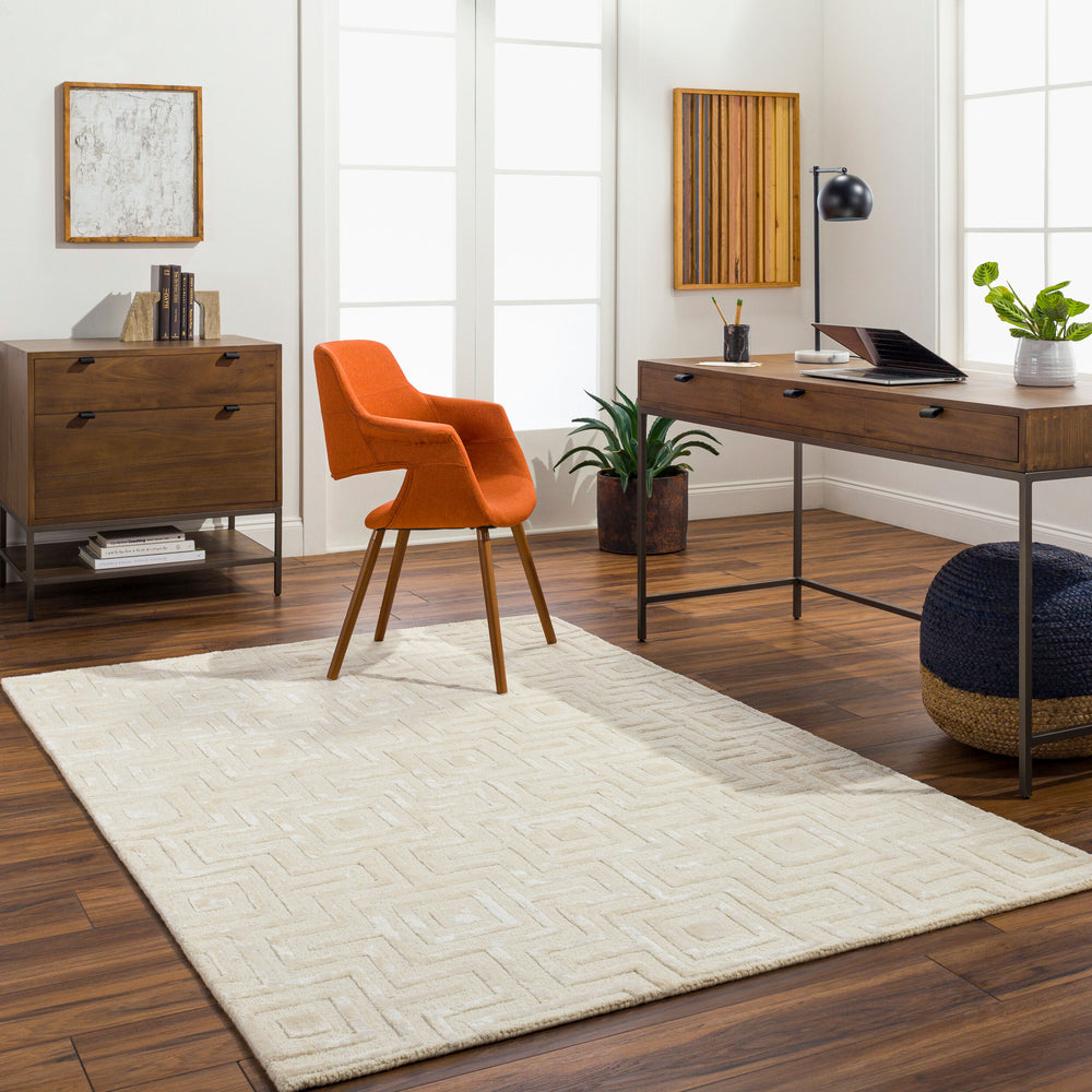 Addison Hand Tufted Rug ADD-2300 in Ivory, styled in a room