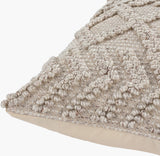 Anders Accent Pillow ADR-008 in Taupe, corner detail