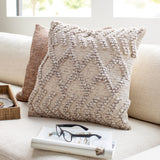 Anders Accent Pillow ADR-008 in Taupe, styled in a room