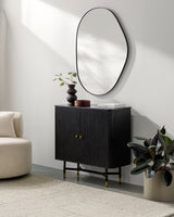 Aamnah Accent Mirror AMH-002 in Black, styled in a room