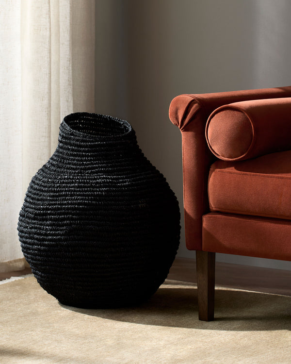 Anouk Basket ANOU-001 in Black, styled in a room