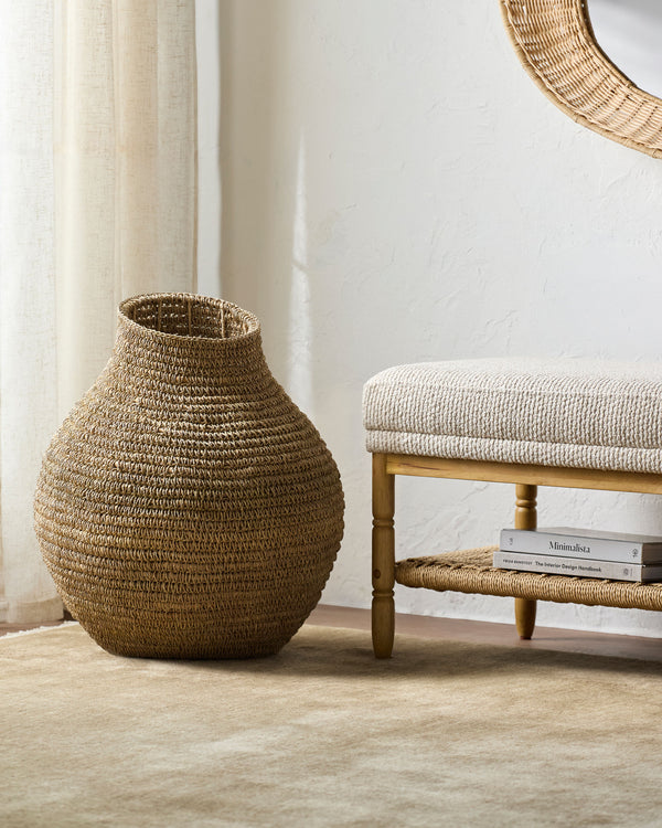 Anouk Basket ANOU-002 in Cream, styled in a room