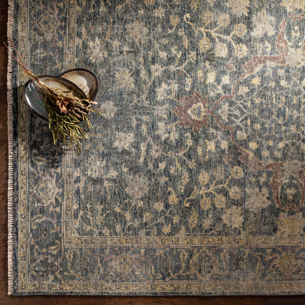 Anatolia Hand Knotted Rug ANY-2303 in Black, styled in a room