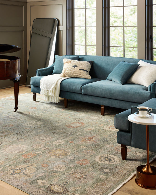 Anatolia Hand Knotted Rug ANY-2313 in Sage, styled in a room