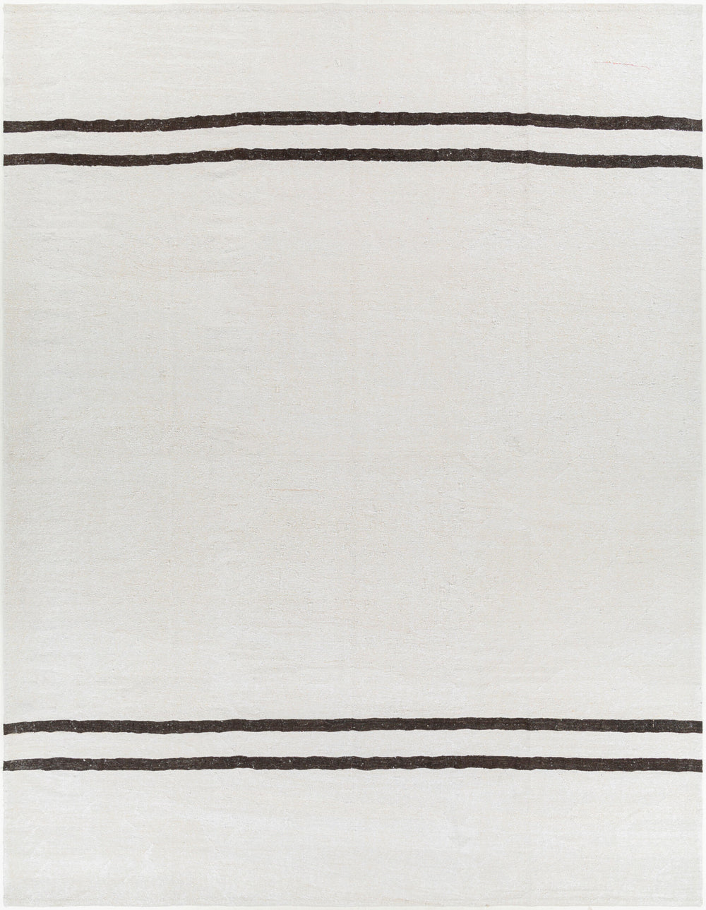 Antique Turkish hand-knotted rug in ivory, 9'2" x 11'8", full view