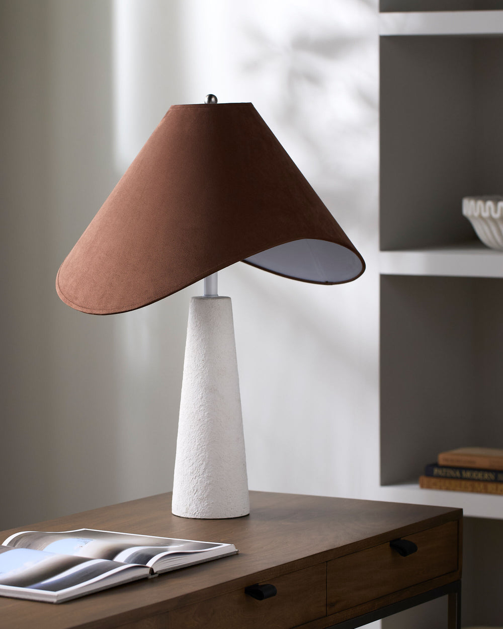 Apuila Accent Table Lamp in, styled in a room