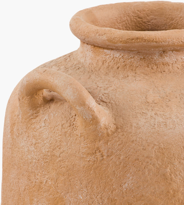 Artefact Vase ARC-004 in Terracotta, corner detail