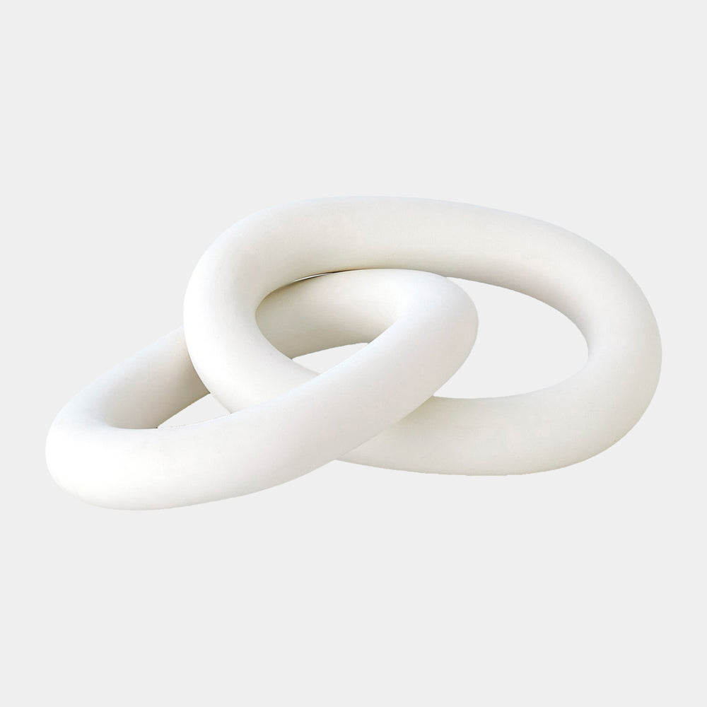 Two-Ring Chain in Matte White, product view