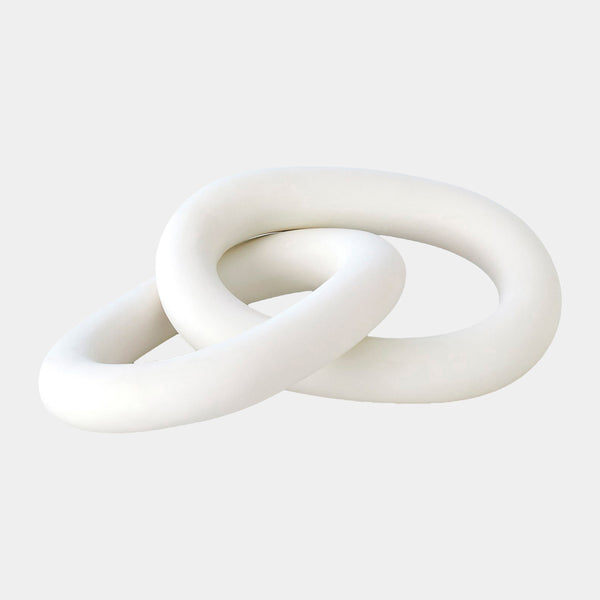 Two-Ring Chain in Matte White, product view