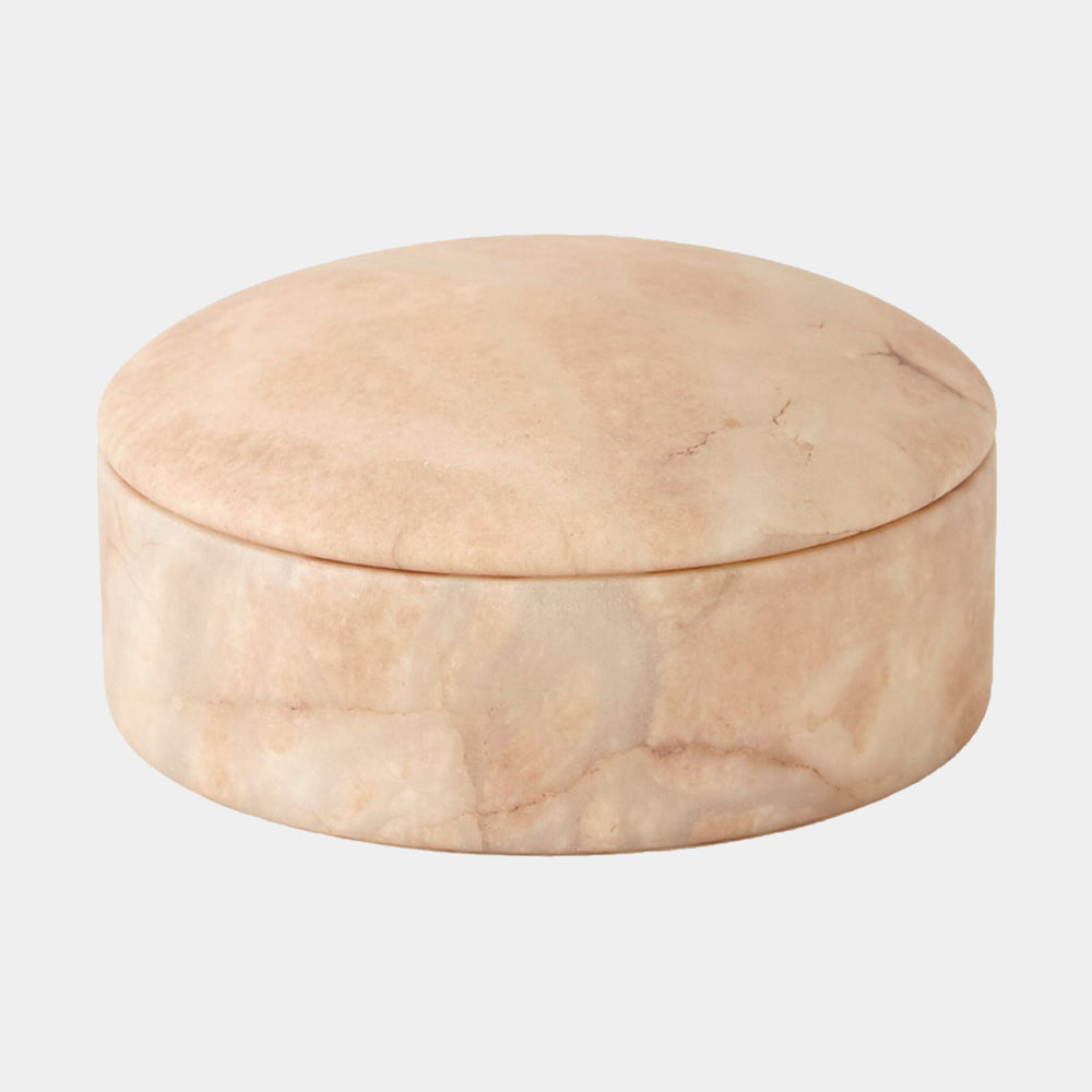 Gala Alabaster Canister in Sand, short size, product view