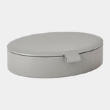 Barrow Oval Leather Box in Grey Marble, product view