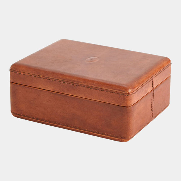 Ruffin Leather Box in Tobacco, product view