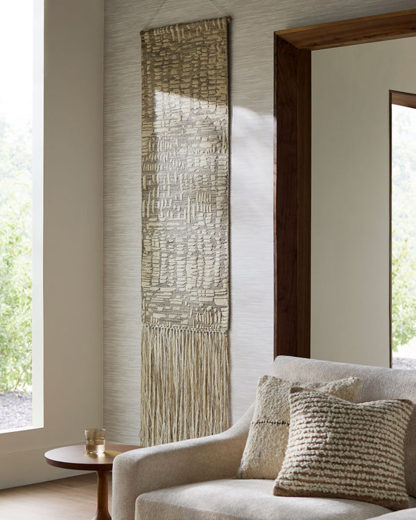 Bribana Wall Hanging BBS-002 in Ivory, styled in a room