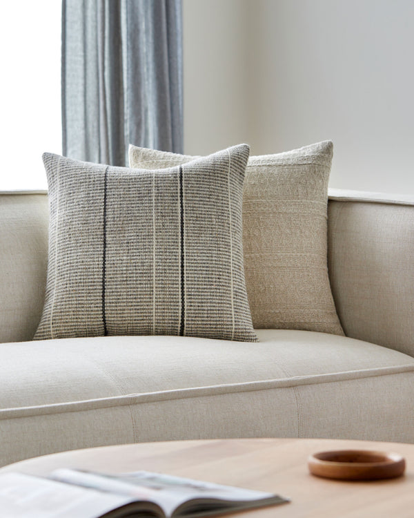 Borderline Accent Pillow, styled in a room