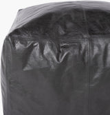 Barrington Pouf in black, corner detail