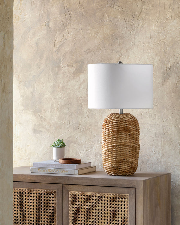 Beke Accent Table Lamp, styled in a room