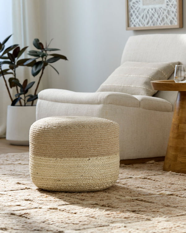 Barkley Pouf, styled in a room