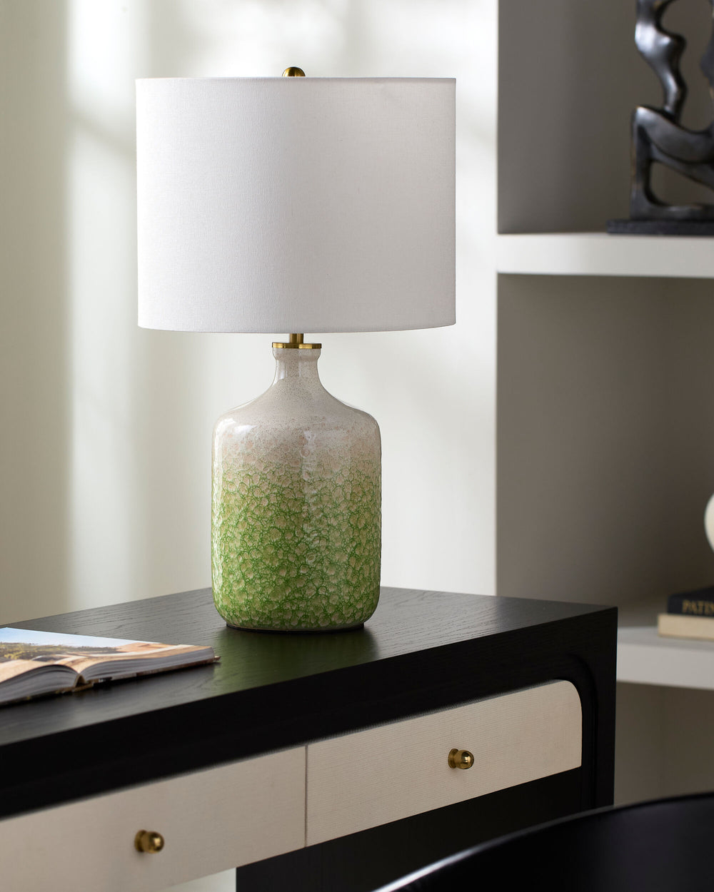 Benin Accent Table Lamp, styled in a room