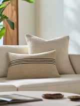 Brett Accent Pillow BOBT-001 in Light Brown, styled in a room