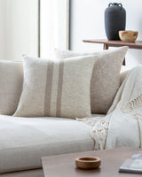 Brett Accent Pillow BOBT-002 in Ivory, styled in a room