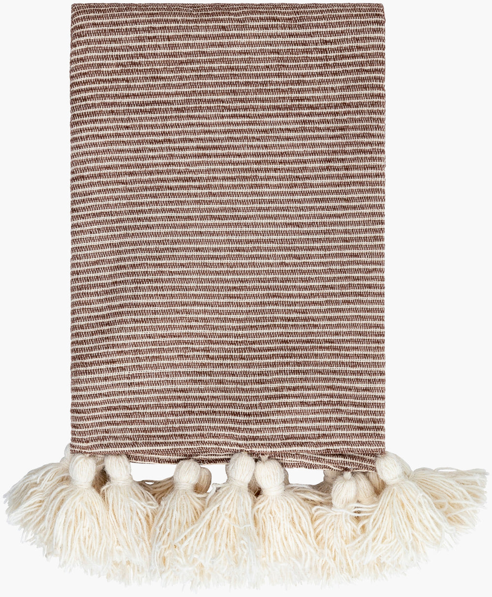 Kapri Throw BOKI-1002 in Dark Brown, front view