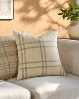 Ladera Accent Pillow BOLR-001 in Beige, styled in a room