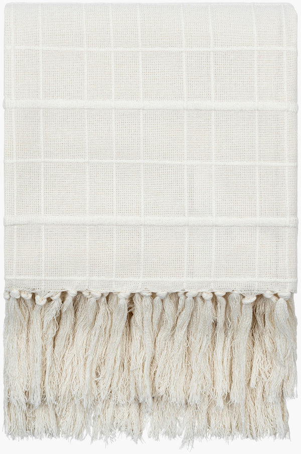 Prolo Throw BOPO-1002 in Cream, front view