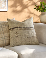 Solea Accent Pillow BOSE-003 in Beige, styled in a room