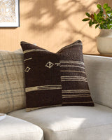 Solea Accent Pillow BOSE-004 in Ebony, styled in a room