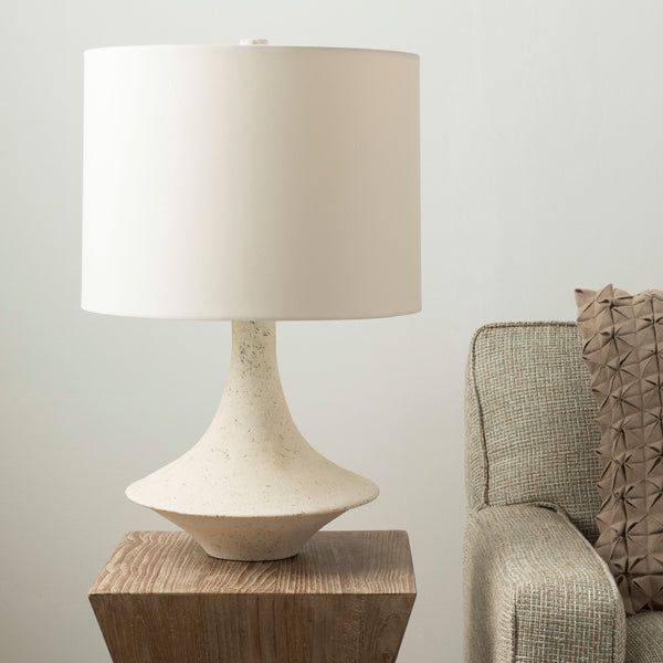 Bryant Accent Table Lamp in white, styled in a room