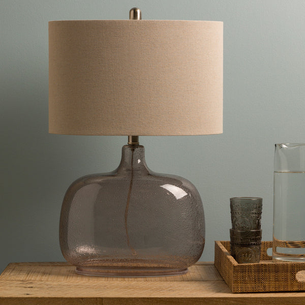 Bentley Accent Table Lamp in grey, styled in a room