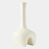 Adama Vase in White, short size, product view