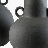 Acanceh Vase CCH-001 in Black, texture close-up