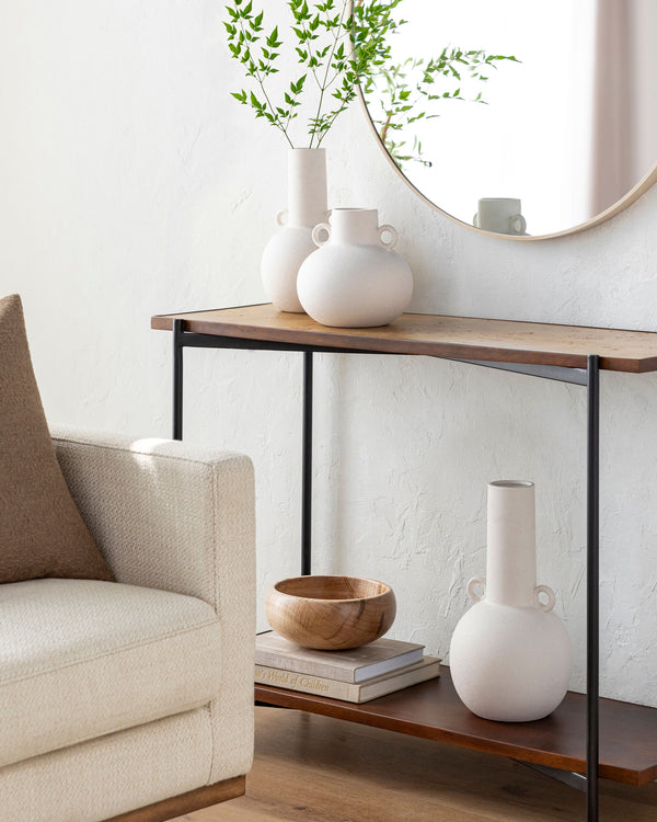 Acanceh Vase CCH-002 in White, styled in a room