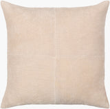Corduroy Quarters Accent Pillow CDQ-001 in Light Beige, front view