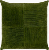 Corduroy Quarters Accent Pillow CDQ-004 in Olive, front view