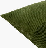 Corduroy Quarters Accent Pillow CDQ-004 in Olive, corner detail