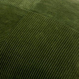 Corduroy Quarters Accent Pillow CDQ-004 in Olive, close-up of the texture