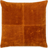 Corduroy Quarters Accent Pillow CDQ-006 in Rust, front view
