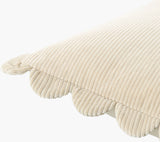 Corduroy Quarters Accent Pillow CDQ-013 in Ivory, corner detail