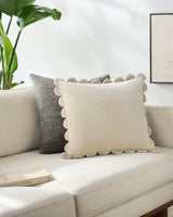 Corduroy Quarters Accent Pillow CDQ-013 in Ivory, styled in a room
