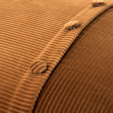 Corduroy Quarters Accent Pillow CDQ-016 in Burnt Sienna, close-up of the texture