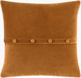 Corduroy Quarters Accent Pillow CDQ-016 in Burnt Sienna, front view
