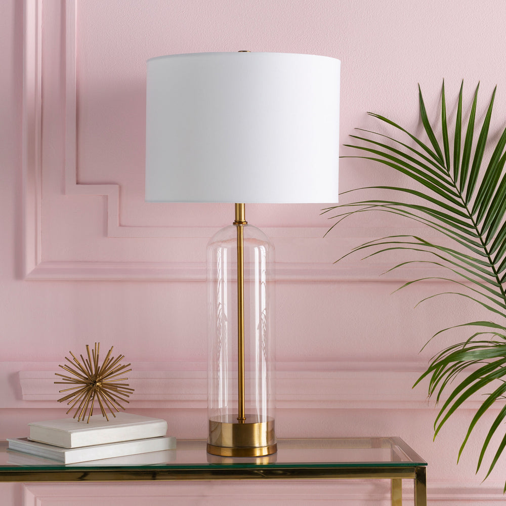 Carthage Accent Table Lamp, styled in a room