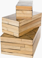Cane Garden Decorative Box CGN-009 in Brown, the full set