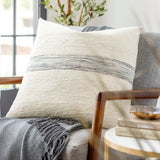 Carine Accent Pillow CIE-002 in Ivory, styled in a room