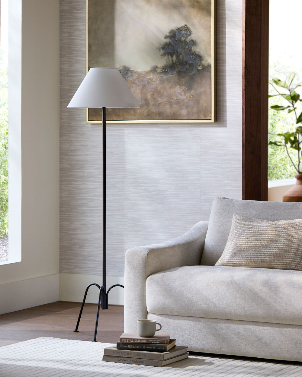 Calvinia Accent Floor Lamp, styled in a room