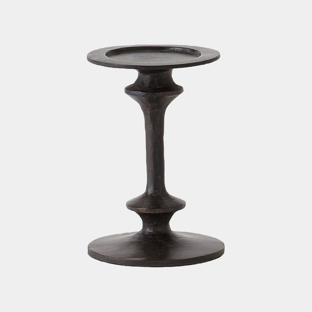 Theophile Candle Holder in Black, small size, product view