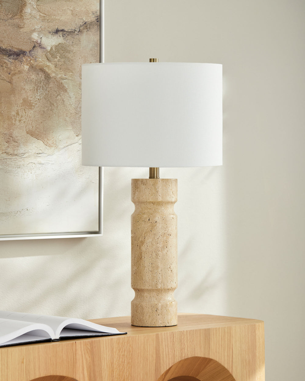Colonna Accent Table Lamp, styled in a room